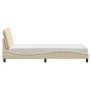 Cama con colchón tela color crema 80x200 cm
