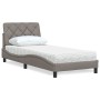 Cama con colchón tela gris taupe 90x190 cm