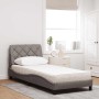 Cama con colchón tela gris taupe 90x190 cm