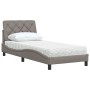 Cama con colchón tela gris taupe 90x190 cm
