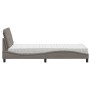 Cama con colchón tela gris taupe 90x190 cm