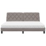 Cama con colchón de tela gris taupe 180x200 cm