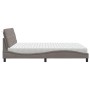Cama con colchón de tela gris taupe 180x200 cm