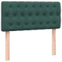 Cama box spring con colchón terciopelo verde oscuro 80x220 cm