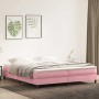Cama box spring sin colchón rosa terciopelo 200x210 cm