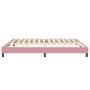 Cama box spring sin colchón rosa terciopelo 200x210 cm
