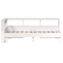 Cama con estantería sin colchón madera maciza blanca 75x190 cm
