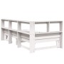 Cama con estantería sin colchón madera maciza blanca 75x190 cm