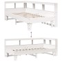Cama con estantería sin colchón madera maciza blanca 75x190 cm