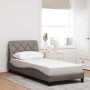 Estructura de cama sin colchón tela gris taupe 90x190 cm