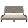 Estructura de cama sin colchón tela gris taupe 120x200 cm