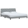 Cama sin colchón tela gris claro 180x200 cm