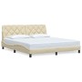 Cama sin colchón tela color crema 180x200 cm
