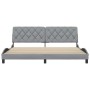 Cama sin colchón tela gris claro 200x200 cm