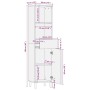 Mueble de baño de madera maciza de mango marrón 38x33x160 cm