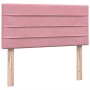 Cama box spring con colchón terciopelo rosa 90x210 cm