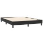 Cama box spring con colchón terciopelo negro 160x210 cm