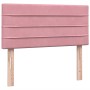 Cama box spring con colchón terciopelo rosa 90x220 cm