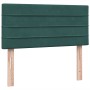 Cama box spring con colchón terciopelo verde oscuro 80x220 cm