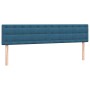 Cama box spring con colchón terciopelo azul oscuro 200x210 cm