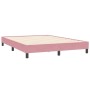 Cama box spring con colchón terciopelo rosa 140x210 cm