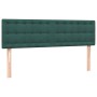 Cama box spring con colchón terciopelo verde oscuro 140x220 cm