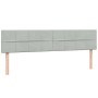 Cama box spring con colchones terciopelo gris claro 200x210 cm