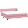 Cama box spring con colchones terciopelo rosa 200x210 cm